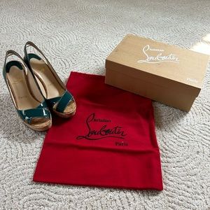 Christian Louboutin Shoes - Marpoil Blue/Green (Teal) Wedges - Size 38